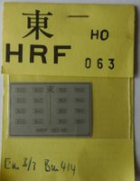 HRF 063 Neusilber-Nummernschilder für Em 3/3 und Bm 4/4