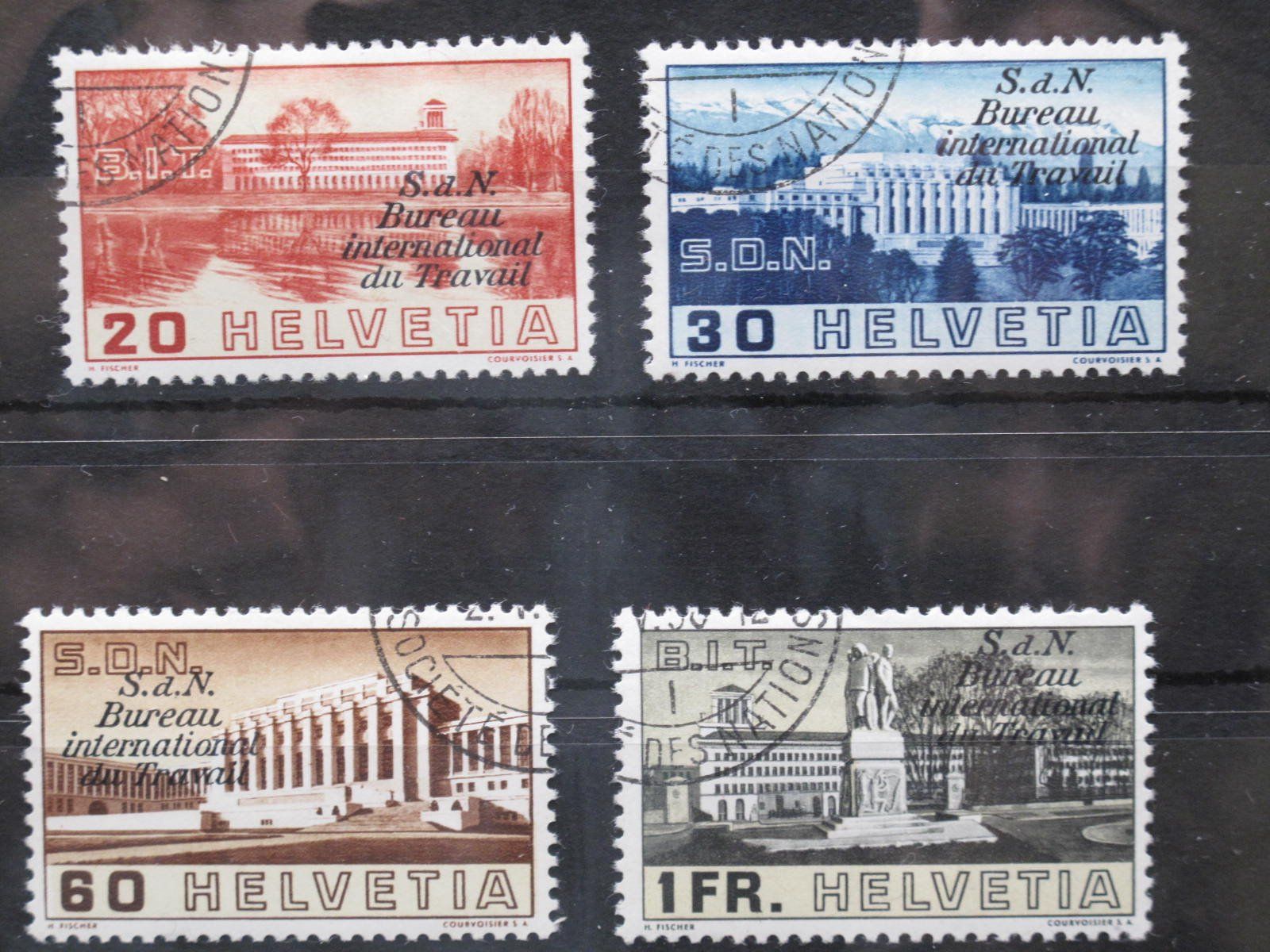 Tous les timbres: BIT 1938 Gebäude ses BIT gest. – D'occasion à Wil SG par fva01