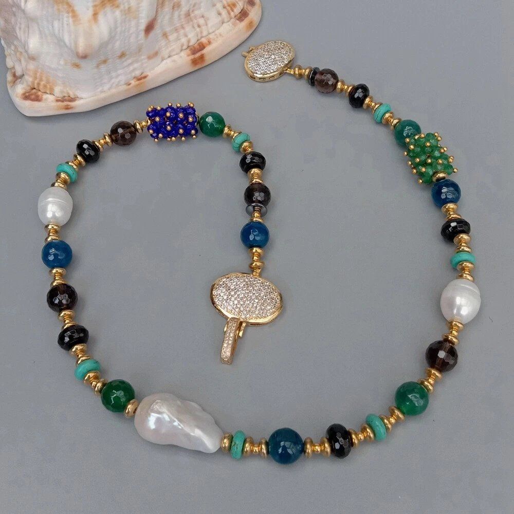Catenine: Lua 56 cm Achat Perle Halskette Echt Collier agates perles – Nuovo (secondo la descrizione) da Prilly venduto da ilyria73
