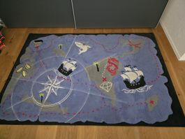 Kinderteppich Schatzkarte im Piratenstyle