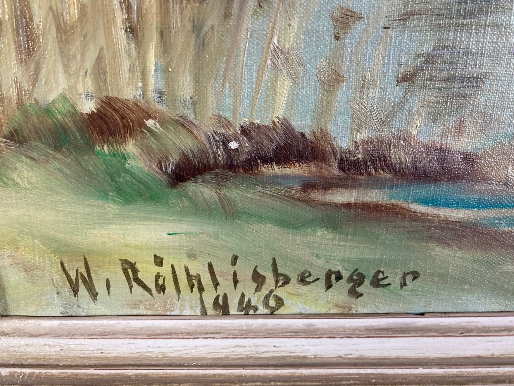 Gemälde: Tableau de William Röthlisberger,  bord de lac. – Gebraucht aus La Chaux-de-Fonds von venteperso5 2