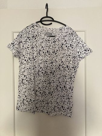 T-Shirt Damen Punkte Muster Weiss Schwarz Grösse S neuwertig