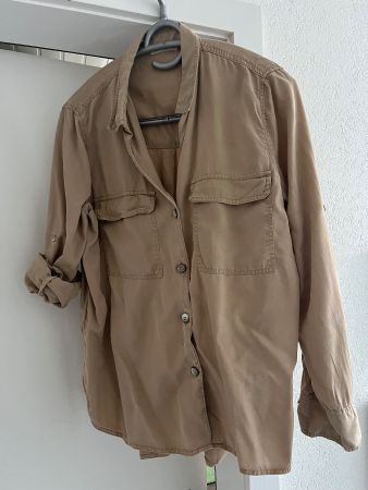 MNG Casual Bluse Mango Hemd, Beige, Grösse L
