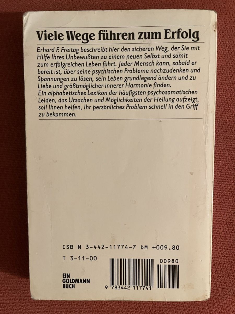 Libri: Freitag Hilfe aus dem Unterbewussten - E.F. Freitag – Usato da Feldbach venduto da CDF10 1
