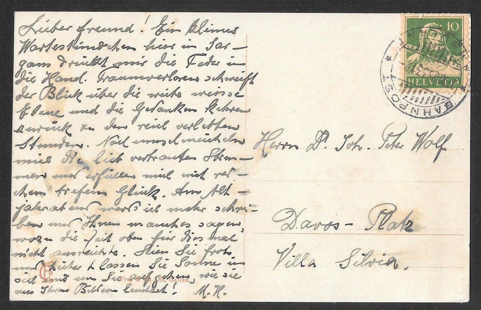 Cartoline postali: Sargans Teilansicht mit Schloss und Gonzen – Usato da Olten venduto da clotaldi 1