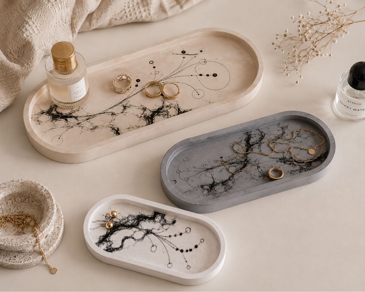 Piatti di portata: Elegante Dekotabletts | Soft Luxury | Handmade – Nuovo (secondo la descrizione) da Buchs SG venduto da ViccaArt 2