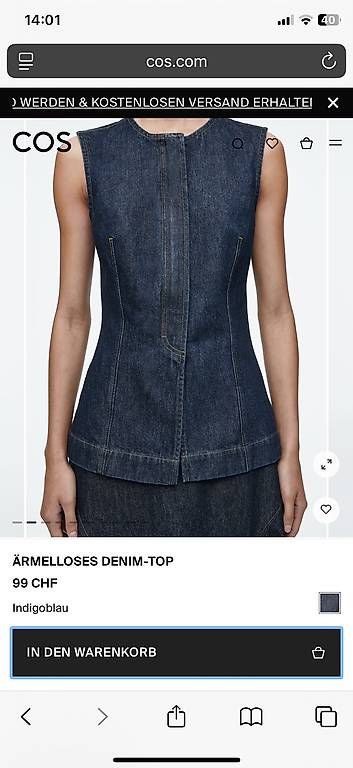 Cos Gilets & Westen: COS Denim Top, Weste, Jeansweste, Gr. 38 – Neu und originalverpackt aus Münsingen von cel_2r28