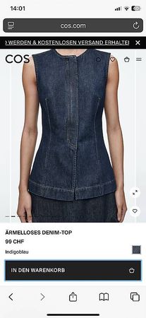 COS Denim Top, Weste, Jeansweste, Gr. 38