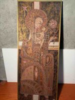 Vintage Painting Madonna and Child with Rose framed