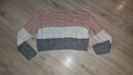 TODAY Strickpullover Gr. M, Rosa/Grau/Weiss, neuwertig 