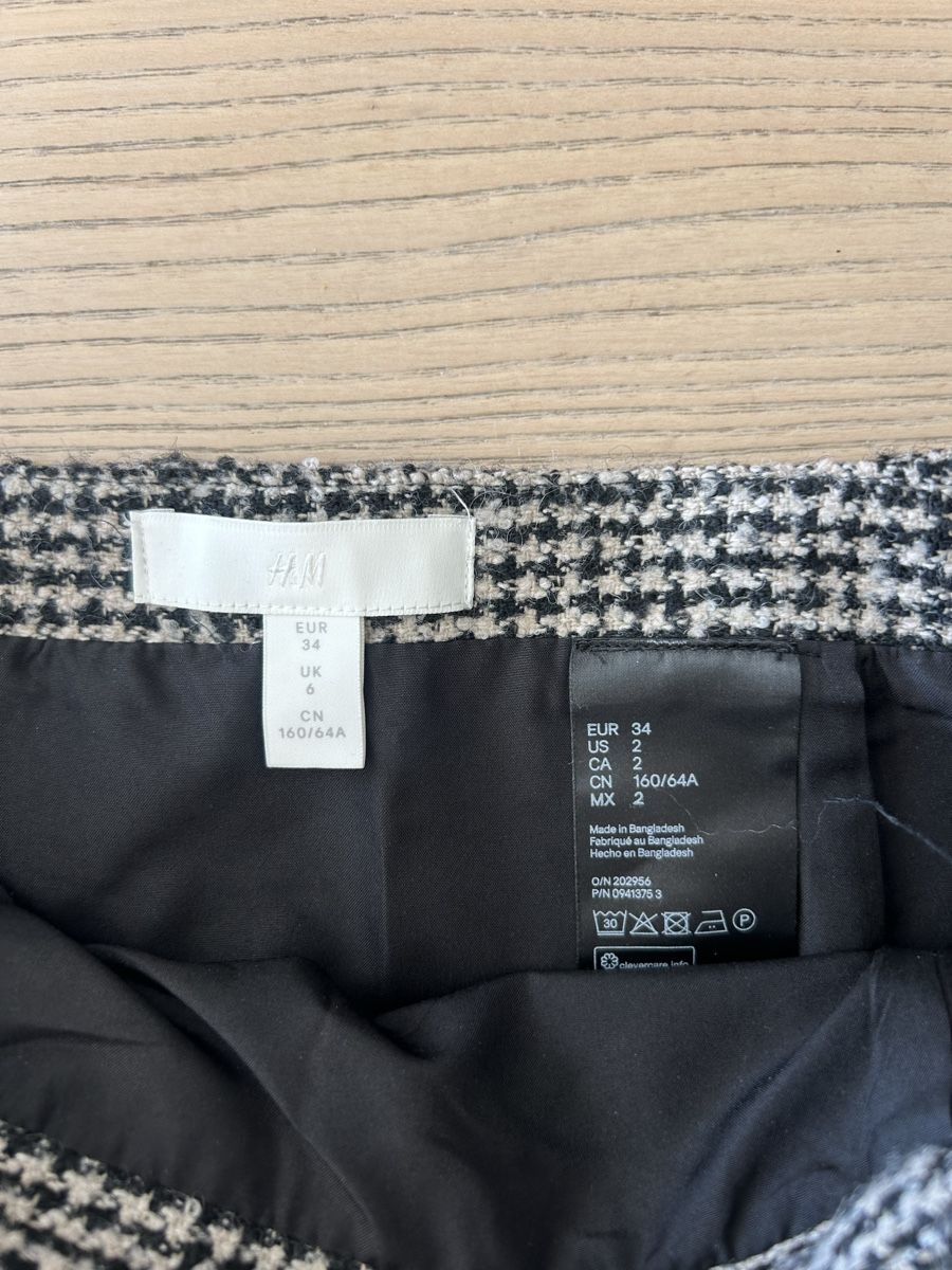 H&M Röcke: H&M Houndstooth Tweed Minirock Gr. 34 – Neu (gemäss Beschreibung) aus Zürich von kanabelk 2