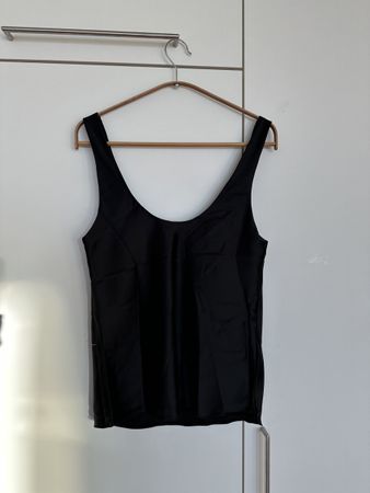 ASOS DESIGN scoop neck cami in satin in black S