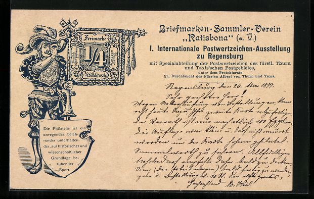 Entiers postaux: Regensburg, 1. Int. Postwertzeichen-Auss – D'occasion à Berlin par bartko-reher