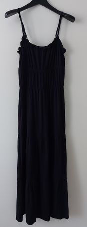 Schwarzes Sommer-Maxikleid Gr. M - leicht & luftig - Viskose