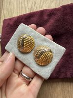 Elegante Ohrclips, goldfarben mit Strass - Vintage Stil