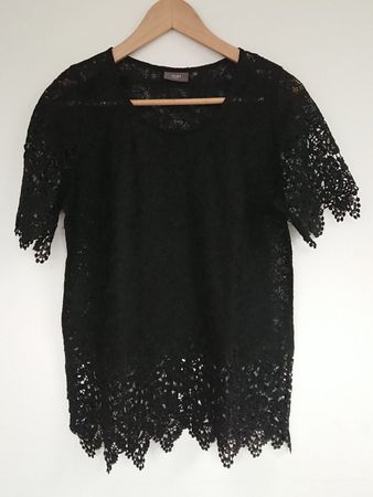 Damen Shirt Bluse ICHI Gr. 38 Schwarz 100% Polyester
