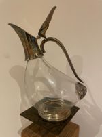 Versilberte Entenkaraffe/Weindekanter Art Deco 1920