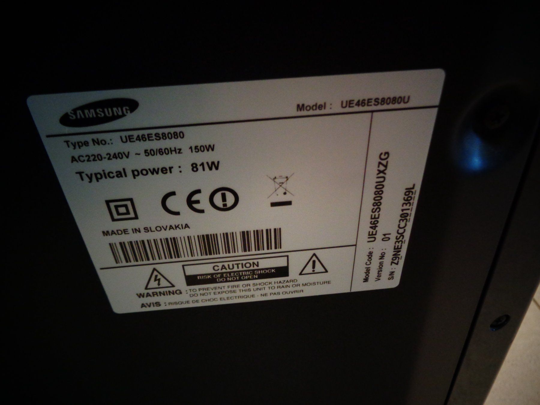 Samsung Fernseher: Samsung UE46ES8080U scheppert leicht – Gebraucht aus Rotkreuz von Samballi 1