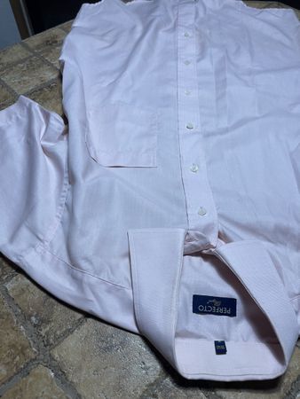 Camicia uomo Perfetto rosa morbido maniche corte-tgL-chic👌