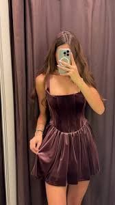 Zara Velvet Ruched Corset Mini Dress