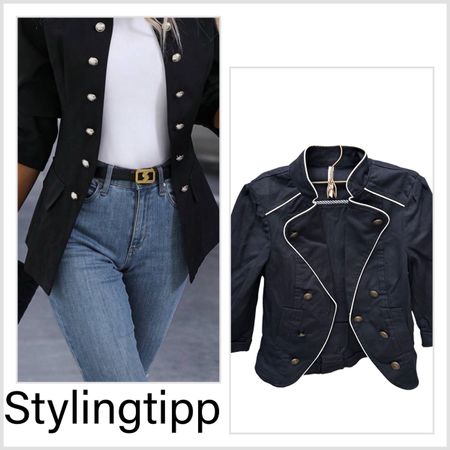 Schicke Sommerjacke, Blazer im Marine Stil, Grösse S