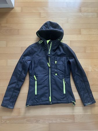 Superdry Windtrekker Jacke Damen XS, Grau/Neon, Top Zustand!