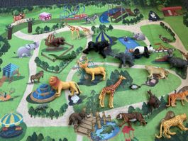 Zoo Play Mat & Toy Animals Set - Fun for Kids!
