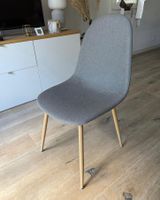 4 Esszimmerstühle, grauer Stoff, gebraucht Zustand