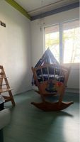 Babywiege Schaukelbett Holz mit Himmel