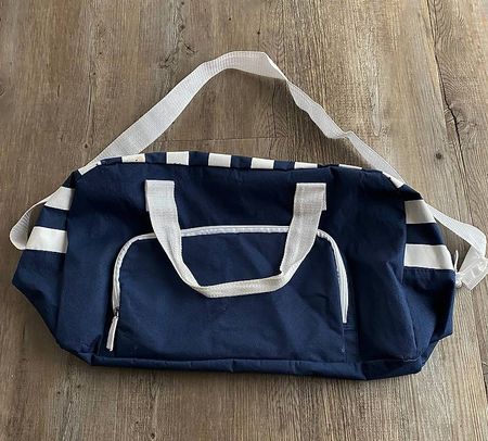 Schöne Badetasche mit Seitentasche (Blau/Weiss)