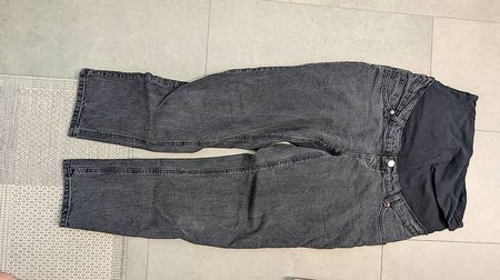 Jeans für Schwangerschaft, gerades Bein, schwarz M