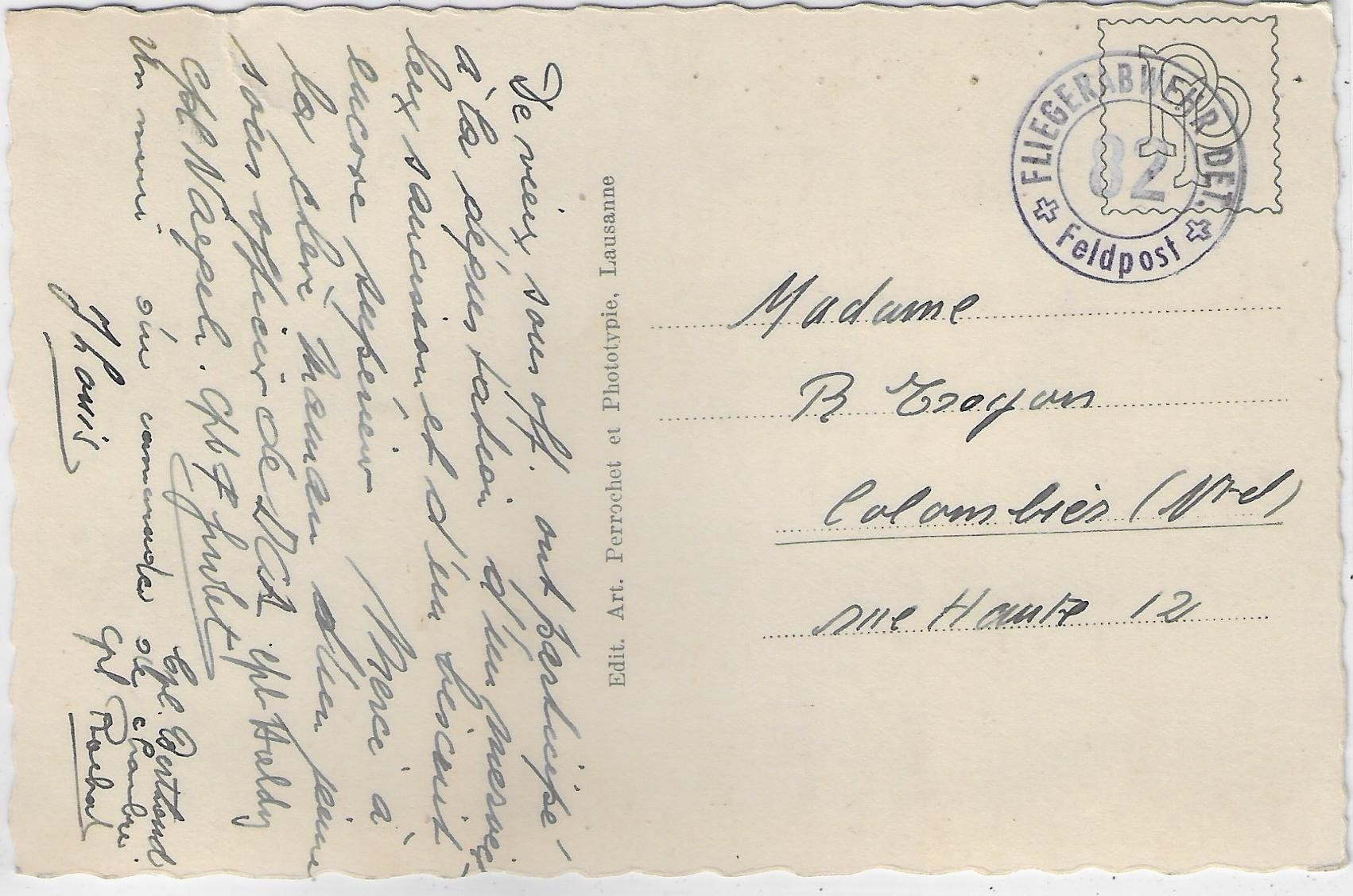 Cartoline postali: Cossonay - Vue generale – Usato da Ettingen venduto da Kartenplanet 1