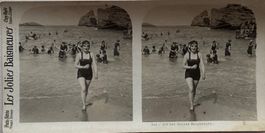 Vintage Stereofoto, Les Jolies Baigneures, Badenixe