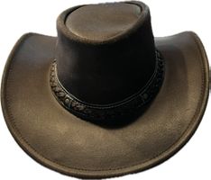 Cooler echt Leder Cowboyhut, robust und wetterfest, Gr. S