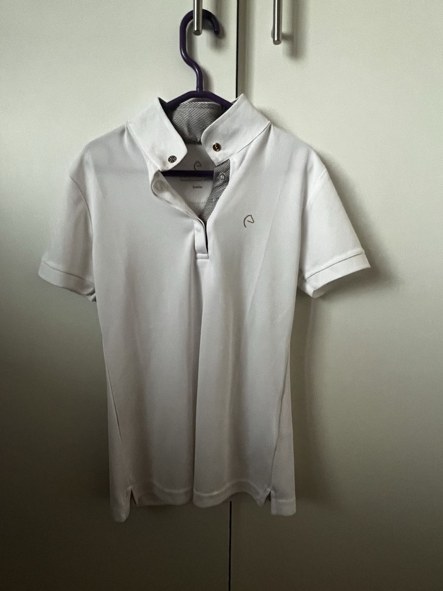 Camicette, T-shirt & Top: Polo de concours Equithème blanc, taille 164. – Usato da Gland venduto da choupon 1
