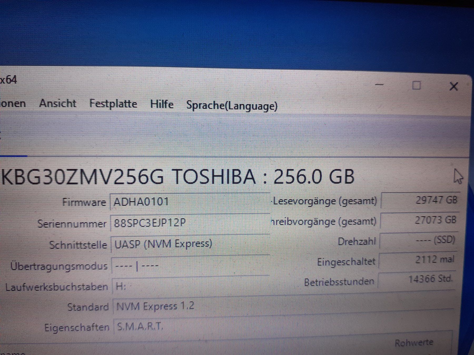 Toshiba Dischi rigidi: Toshiba 256GB NVMe Notebook – Usato da Chur venduto da Blackbook 2
