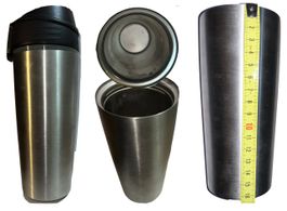 Edelstahl Becher  Caffe to GO   160mm x 60mm "Thermobecher"