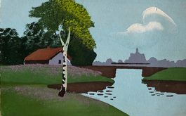 Landschaft, Handgemalt, TOP!