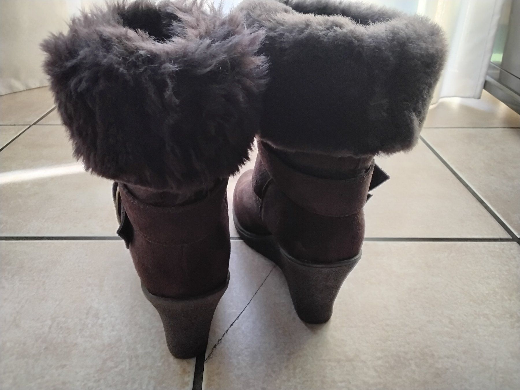 Damenschuhe: Bottines hivernales fourrées marron, talon compensé, T37 – Neu (gemäss Beschreibung) aus chêne-bourg von patty190 2