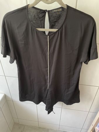 Massimo Dutti Blusenshirt mit Glitzersteinen und zumKnoten S