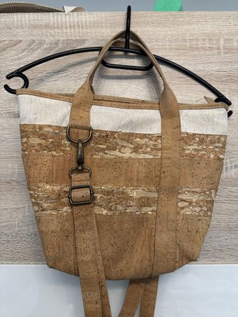 Kork-Tasche braun / weiss