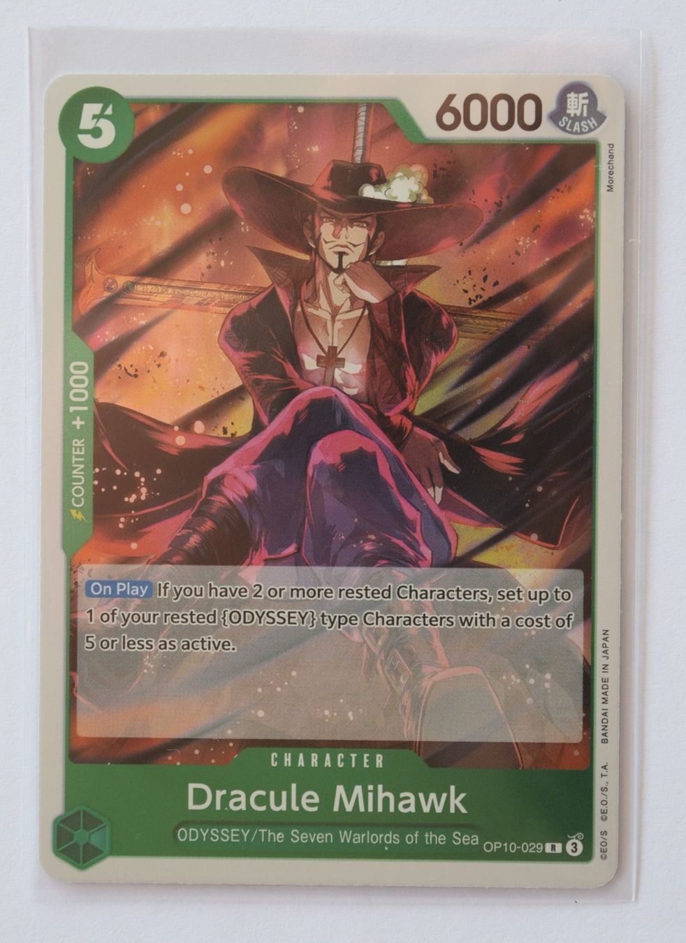 Bandai Carte collezionabili: One Piece Dracule Mihawk OP10-029 R – Usato da Lugano venduto da VlaseCard