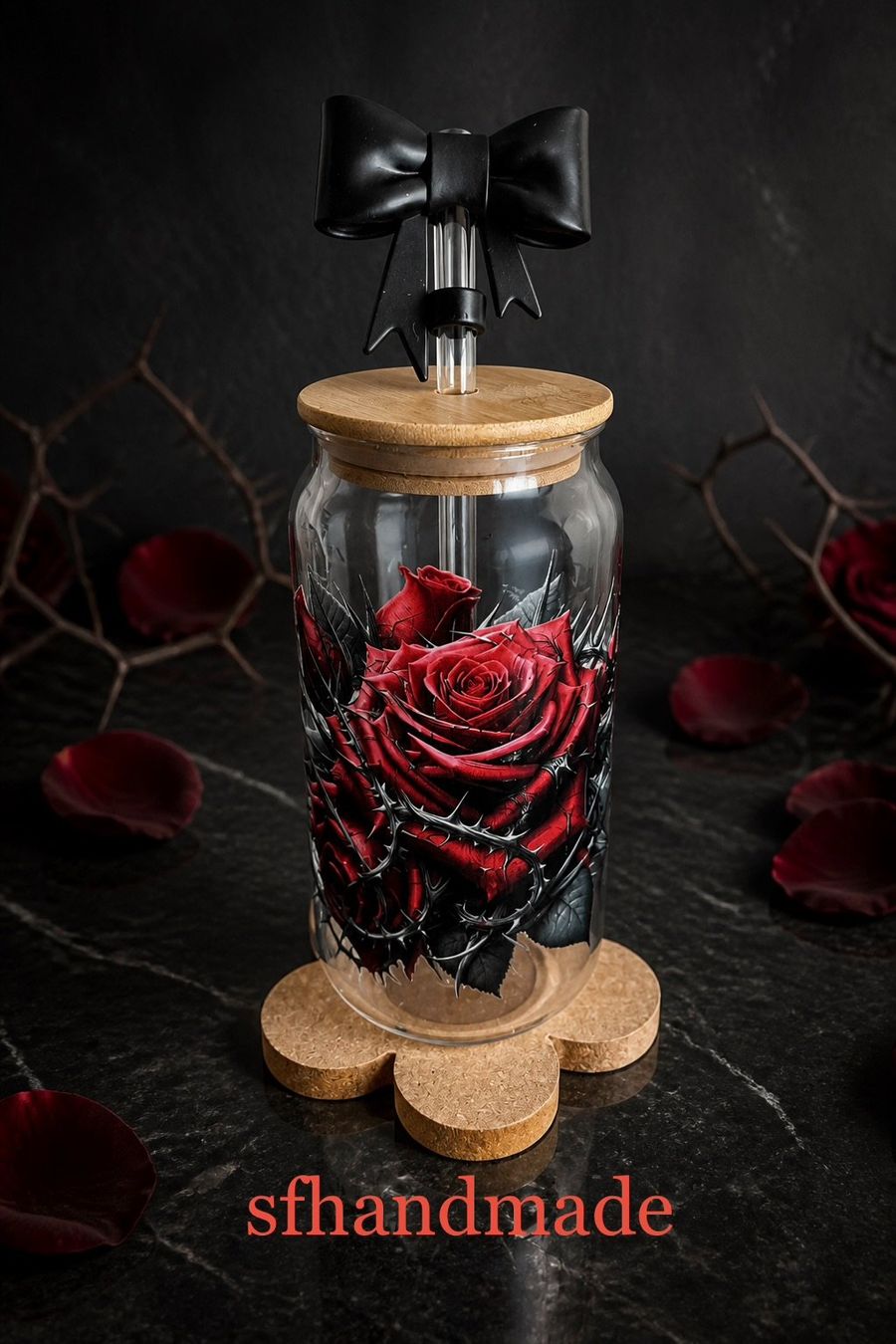 Gläser: 🌹Gothic Rose - Trinkglas🖤 sfhandmade 🌹 – Neu (gemäss Beschreibung) aus Baar von sfhandmade 1