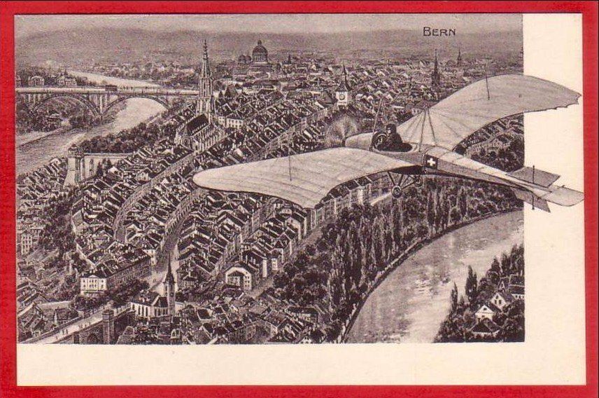 Cartoline postali: BERN MIT FLUGZEUG – Usato da Grüningen venduto da Kartenlaube