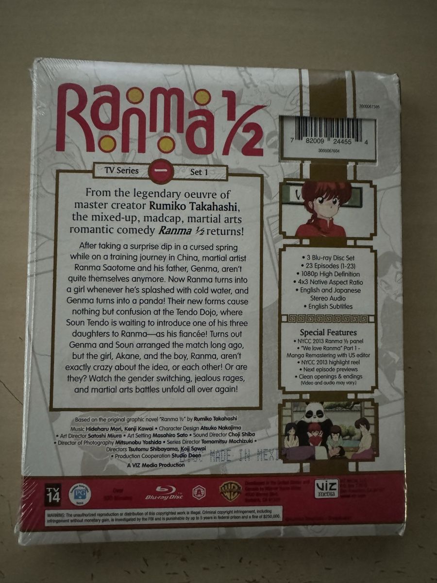 Tutti i DVDs: Ranma 1/2 Bluray 1 , US Version – Nuovo e nell'imballaggio originale da Liestal venduto da TheDriver1989 1