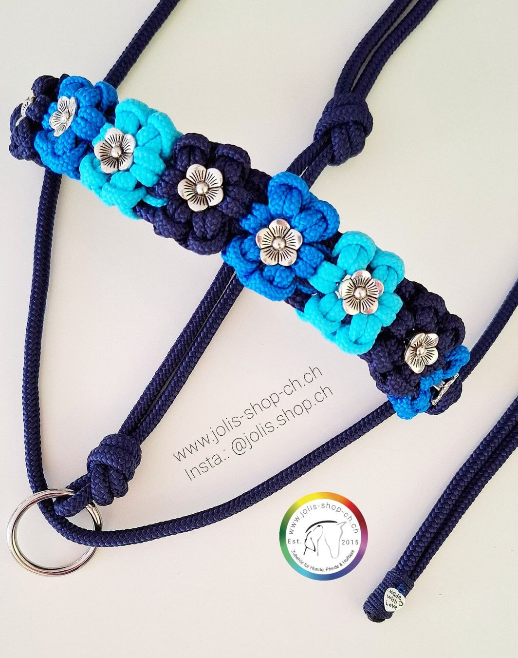 Briglie & Cavezze: Knotenhalfter mit Ring "Flowerpower" von Jolis-Shop – Nuovo e nell'imballaggio originale da Ueken venduto da jolis-shop 1