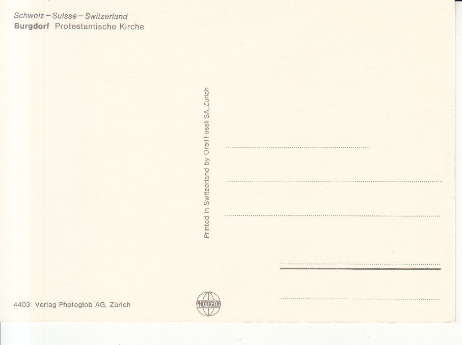 Cartoline postali: Burgdorf Kirche ca. 1970 – Usato da Bürglen TG venduto da StampGraf 1
