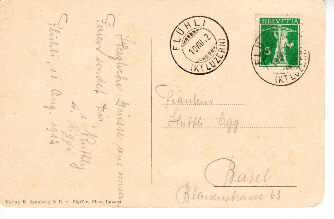 Cartoline postali: Flühli Entlebuch 1912 – Usato da Wolhusen venduto da Curver9 1