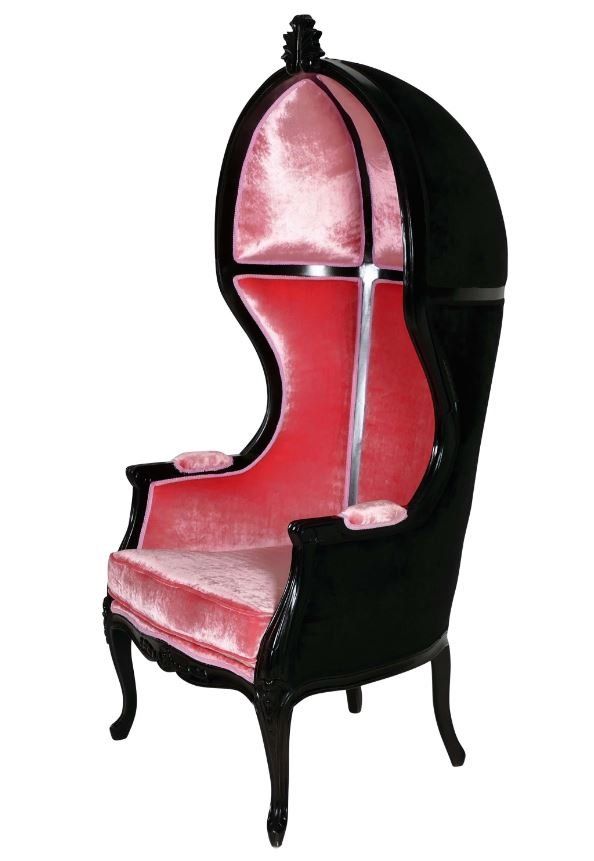Sessel: Thron Sessel Canopy Mahagoni/Samt – Neu und originalverpackt aus Wallisellen von kingschair 3
