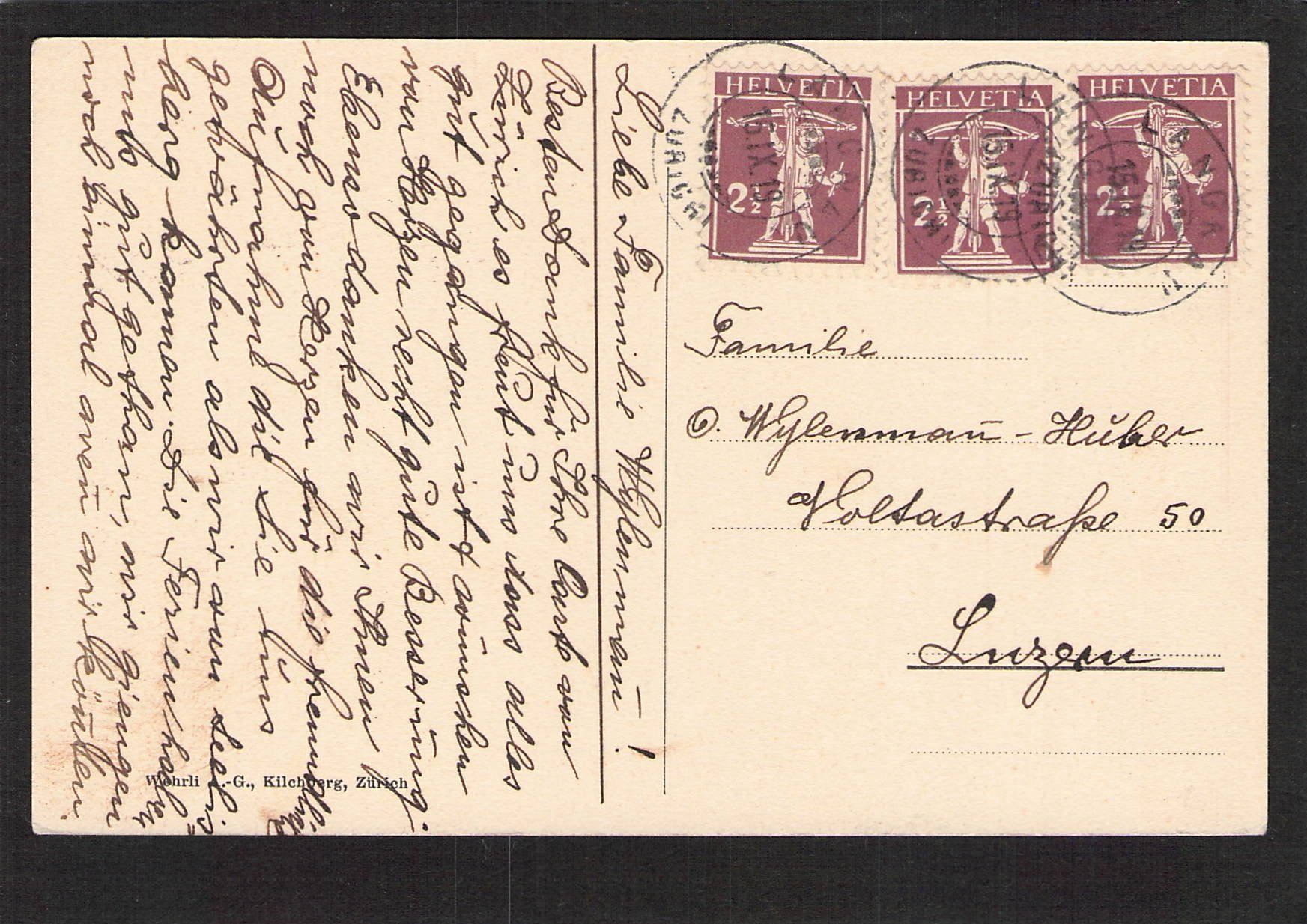 Ansichtskarten: #Langnau ZH , gel. 1919 – Gebraucht aus Reichenburg von Pipo-67 1